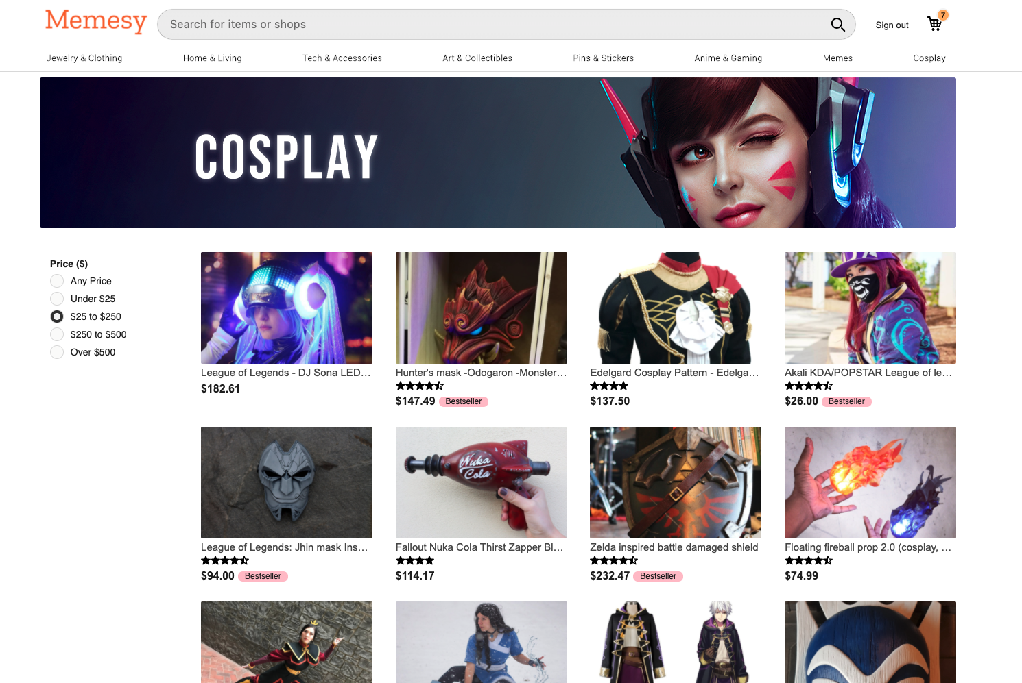 Cosplay category